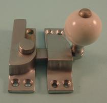 THD104/SCP Straight Arm Fastener - Standard - Ceramic Knob in Satin Chrome 