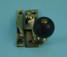 THD108WB/AB Claw Fastener - Non Locking - Black Wood Knob in Antique Brass