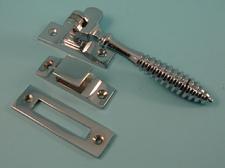 THD132/CP Reeded Casement Fastener with Hook and Mortice Plate in Chrome Plated