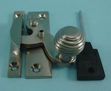 THD113L/SNP Clo Fastener - Reeded Knob - Locking in Satin Nickel Plated