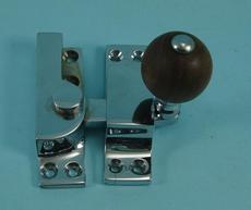 THD104WR/CP Straight Arm Fastener - Rosewood Knob in Chrome Plated