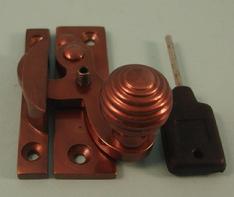 THD113L/BRO Claw Fastener - Reeded Knob - Locking in Bronze