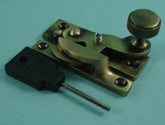 THD079L/AB Claw Fastener - Knurled Knob - Locking in Antique Brass