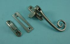 THD086/SNP Curly Tail Casement Fastener with Hook & Mortice Plate in Satin Nickel Plated