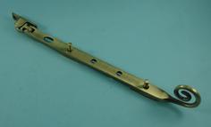 THD088/AB 250mm Curly Tail Casement Stay in Antique Brass