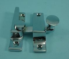 THD097N/CP Straight Arm Fastener - Narrow - Flat Round Knob in Chrome Plated
