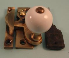THD108L/AB Claw Fastener - Ceramic Knob - Non Locking - Antique Brass