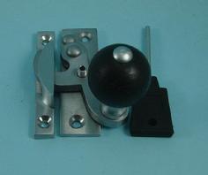 THD108WBL/SCP Claw Fastener - Locking - Black Wood Knob in Satin Chrome