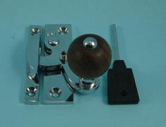 THD108WRL/CP Claw Fastener - Locking - Rosewood Knob in Chrome Plated