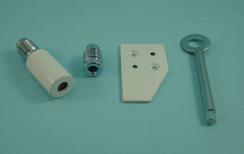 THD085/WH 28mm Deluxe Barrel Sash Stop in White Powder Coated