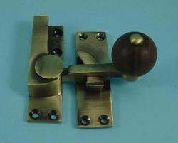 THD157WR/AB Quadrant Fastener - Rosewood Knob in Antique Brass