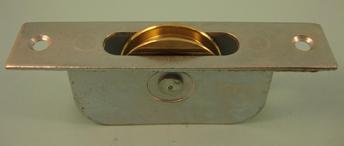 THD253 1.75" Brass Wheel Pulley, with Square Steel Galvanised Faceplate