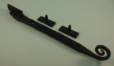 THD227, 250mm Black Antique Casement Stay, Curly tail