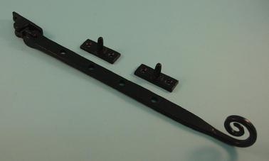 THD228, 300mm Black Antique Casement Stay, Curly tail