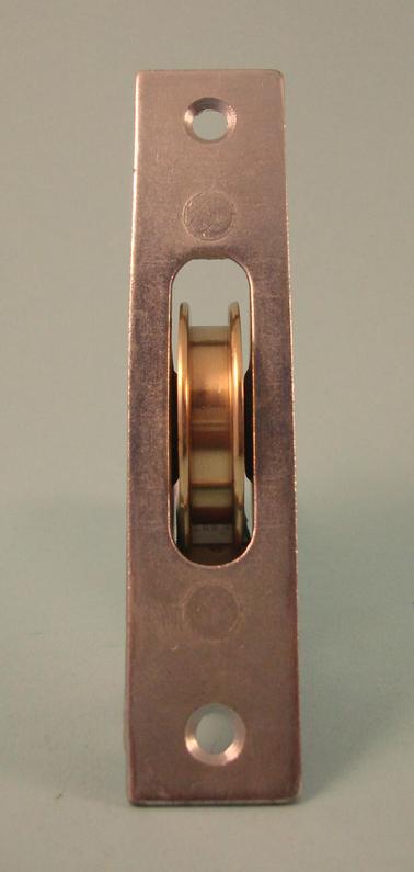 THD253 1.75" Brass Wheel Pulley, with Square Steel Galvanised Faceplate