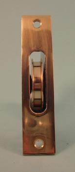 THD241 2"Sash Pulley with brass wheel with a Square Solid Brass Faceplate