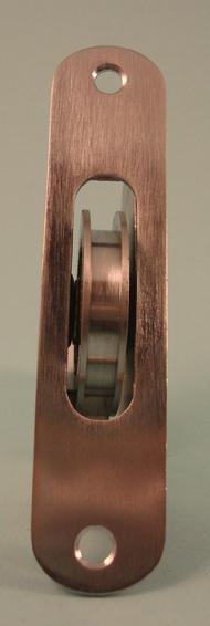 THD138/SCP Ball Bearing - Standard Case, 2" Brass Wheel Pulley with a Radius Solid Brass Faceplate in Satin Chrome 