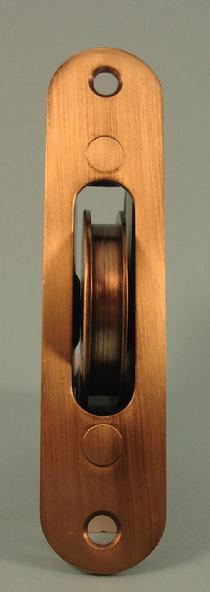 THD240/AB 2" Sash Pulley Brass wheel & Radius Faceplate in Antique Brass