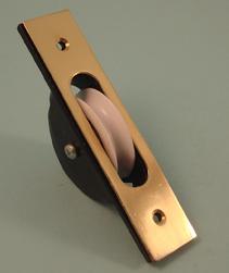 THD154 Cast Pulley with Nylon Wheel - with Seperate Solid Brass Faceplate