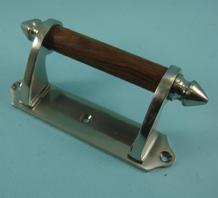 THD238WR/SNP Victorian Sash Handle - Rosewood Bar in Satin Nickel Plated