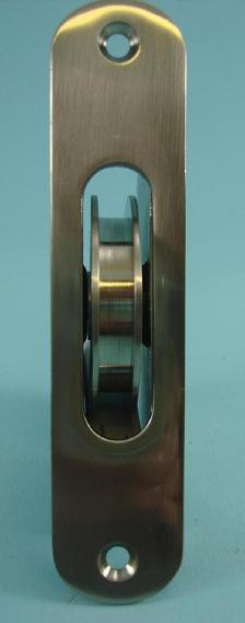 THD138/SNP Ball Bearing - Standard Case, 2" Brass Wheel Pulley with a Radius Solid Brass Faceplate in Satin Nickel Plated