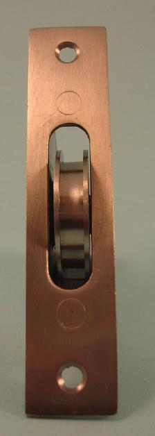 HD271/SS Ball Bearing - Standard Case, 1.75" Brass Wheel Pulley with Square Solid Brass Faceplate in Stainless Stee