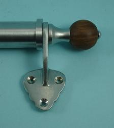 Victorian Sash Bar with Rosewood Ends in Satin Chrome