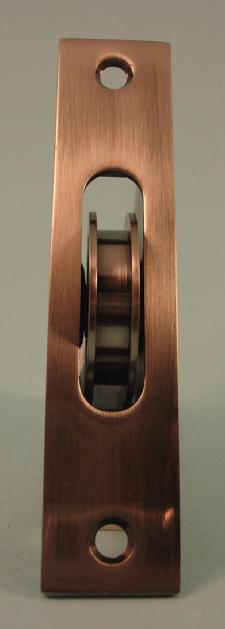 THD271/AN Ball Bearing - Standard Case, 1.75" Brass Wheel Pulley with Square Solid Brass Faceplate in Antique Nickel