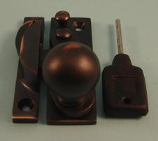 THD197L/AC Claw Fastener - Ball Knob - Locking - Antique Copper