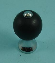 Black Wood Knob in Chrome Plated
