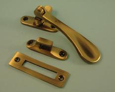 THD179/AB Victorian Casement Fastener With Hook & Mortice Plate in Antique Brass