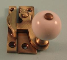 THD108/AB Claw Fastener - Ceramic Knob - Non Locking - Antique Brass