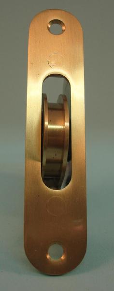 THD270/SB Ball Bearing - Standard Case, 1.75" Brass Wheel Pulley with Radius Solid Brass Faceplate in Satin Brass