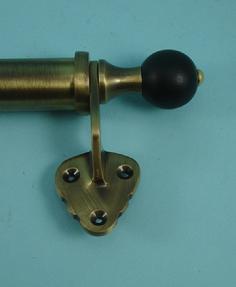 Victorian Sash Bar with Black Wood Ends in Antique Brass