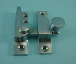THD097N/SCP Straight Arm Fastener - Narrow - Flat Round Knob in Satin Chrome Plated