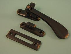 THD179/AC Victorian Casement Fastener With Hook & Mortice Plate in Antique Copper