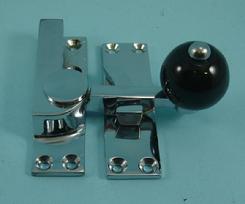 THD157CB/CP Quadrant Fastener - Black Ceramic Knob in Chrome Plated