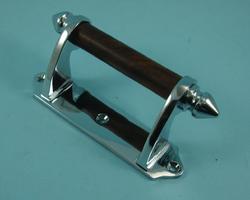 THD238WR/CP Victorian Sash Handle - Rosewood Bar in Chrome Plated