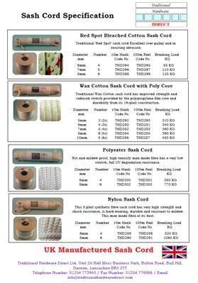 Sash Cord Specification Sheet (click on the image)