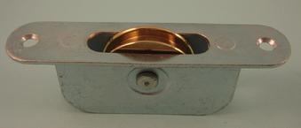 THD252 1.75" Brass Wheel Pulley, Radius Steel Galvanised Faceplate
