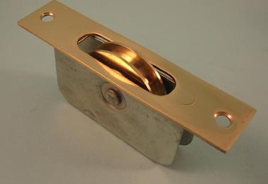 THD139 Ball Bearing - Standard Case 2" Brass Wheel Pulley with Square Solid Brass Faceplate