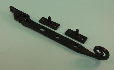 THD226, 200mm Black Antique Casement Stay, Curly tail