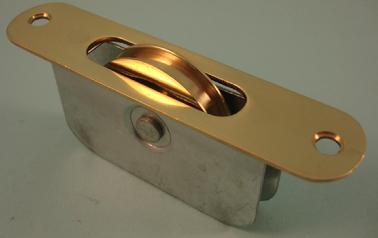 THD240 2" Brass Wheel Sash Axle Pulley with a Solid Brass Radius Faceplate
